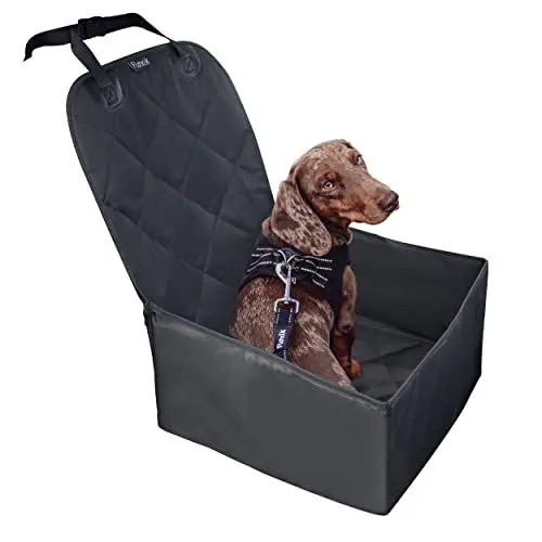 Produktbild: Floxik Hunde Autositz - Premium Hunde Autositzbezug für jedes Auto - Hundesitz Vordersitz Hund wasserdicht waschbar reißfest