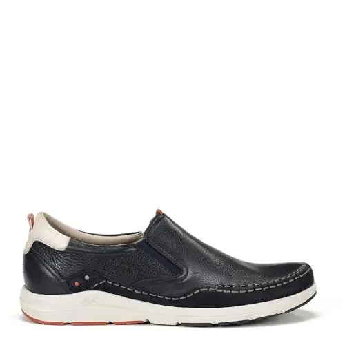 Produktbild: Fluchos - Mokassin-Schuh, ohne Schnürsenkel, weiße Gummisohle, herausnehmbare Innensohle, Blucher aus Leder, für: Herren, Ozean, 40 EU