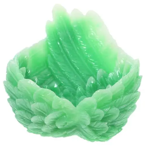Produktbild: Flügel-Ornament Tischkugelbasis Schmuckständer Kugelhalter Engelsflügelschale bücherregal dekoration buchregal dekoration Kristallkugelständer aus Kunstharz Kugelanzeigebasis Green VOSAREA