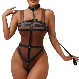Produktbild: FLUTOY Harness Damen Leder,Body Harness Sexy Dessous Damen für Sex,Domina Outfit Unterwäsche Reizwäsche hochwertig erotisch BDSMs Kinky Outfit Woman (288)