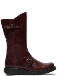 Produktbild: Fly London Damen Mes2913fly Stiefel mit Schnalle, Weinrote Schwarze Sohle, 36.5 EU