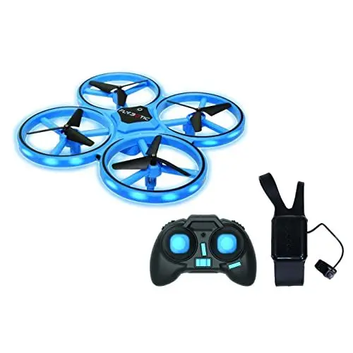Produktbild: FLYBOTIC - Blinkende Drohne Fernbedienung Leuchtende LED - Doppelfernbedienung-360 ° Blinken - Reichweite 30 Meter - Spielzeug für Kinder - Spielzeug für Kinder und Erwachsene ab 8 Jahren