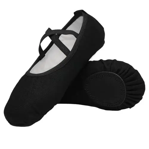 Produktbild: Flyd Ballettschuhe Gymnastikschuhe Ballettschläppchen Mädchen Ballerinas Tanzschuhe Kinder Schläppchen, Schwarz, 33 EU