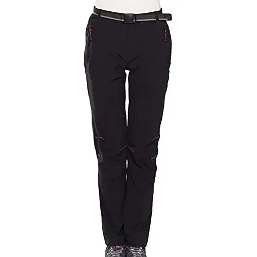 Produktbild: FLYGAGA Damen Wanderhose Schnelltrocknend Outdoorhose Trekkinghose Elastisch Leichte Atmungsaktiv Camping Funktionhose Laufhose Freizeithosen mit Gürtel Sommer Herbst
