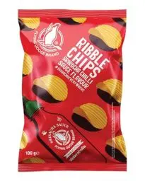 Produktbild: FLYING GOOSE Ribble Chips Sriracha Chilli, Knusprig würzige Kartoffelchips mit dem Geschmack der thailändischen Sriracha Chilisauce, 1 x 100 g Einzelpackung