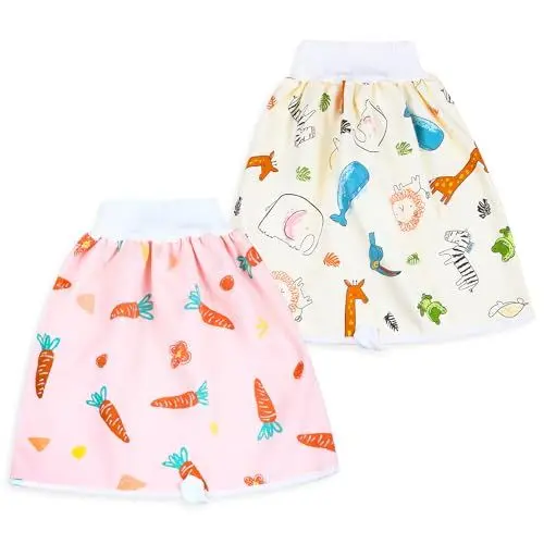Produktbild: FLYISH DIRECT Baby Windelrock 2 Stück Baby Sleepy Windelhose für Kinder, Hohe Taille Töpfchen Trainingshose Baumwolle Baby Windelrock für das Töpfchentraining, L(4-8T)