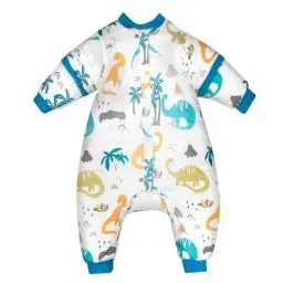 Produktbild: FLYISH DIRECT Babyschlafsack mit Füßen, 2.5TOG/3.5TOG Winterschlafsack, Babyschlafsack aus Baumwolle mit abnehmbaren Ärmeln, Schlafsack mit Beinen, 3.5 tog, S/70, 70cm