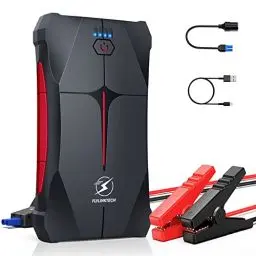 Produktbild: FLYLINKTECH Starthilfe Powerbank, 1500A Spitzstrom 13200mAh Tragbare Auto Starthilfe 12V für 6.0L Benzin und 5.0L Dieselmotor, IP66 Wasserdicht Starter Powerbank mit LED Taschenlampe
