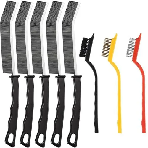 Produktbild: FLYSAVVY 3 Stück Fugenbürste Reinigungsbürste Bürste Spaltreinigungsbürste Hartborsten Eckenreinigungsbürste Cleaning Brush Mini Bürste für Küche,Bad,WC,Fenster,Tür,Rille fliesenböden
