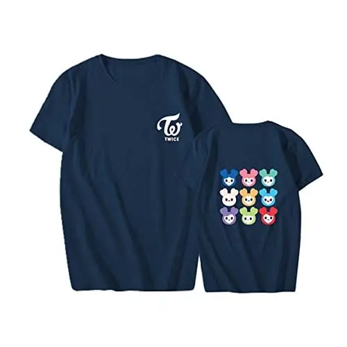 Produktbild: Flyself Männer und Frauen Twice Cartoon Muster Kurzarm T-Shirts Lose Oberteile Stilvoll Bedruckte Blusen NA YEON JUNG YEON MOMO SANA JI Hyo MINA DAHYUN CHAE Young TZUYU