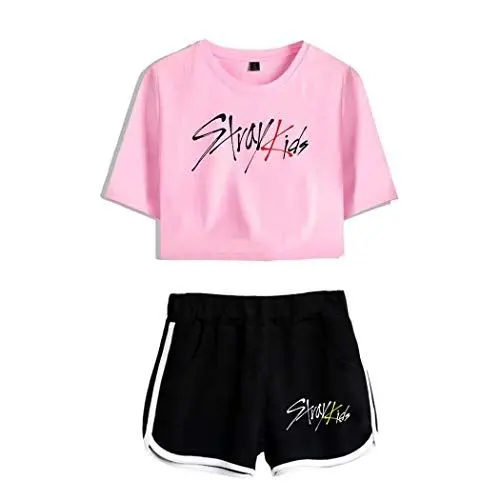Produktbild: Flyself Unisex Kpop T-Shirts und Hosen Kurzarm T-Shirt & Kurze Hose 2 Stücke Set für Herren und Damen