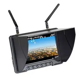 Produktbild: Flysight Black Pearl Diversity Monitor RC801 FPV Monitor with DVR HDMI in 5.8Ghz 40CH 7inch FPV Screen Receiver Built in Battery with Sunshade Hood for RC Racing Drone DJI Phantom Airplane (SMA ANT)