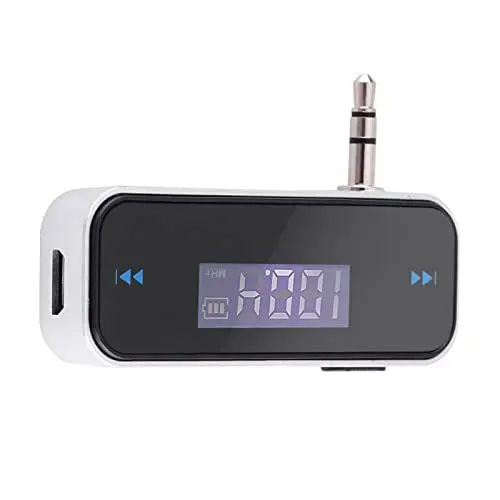 Produktbild: FM Transmitter Audio Adapter Car Kit, Wireless in Car Radio Transmitter Eingebauter 3,5-mm-Aux-Anschluss für Smartphones MP3 MP4 Audioplayer, mit LCD-Hintergrundbeleuchtung