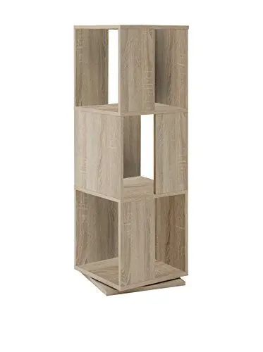 Produktbild: FMD Möbel, 291-001E Tower drehbares Regal in Ausführung Eiche Nachbildung, melaminharz beschichtete spanplatte, maße 34.0 x 108.0 x 34.0 cm (BHT)
