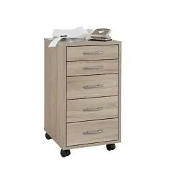 Produktbild: FMD Möbel, 336-001E Freddy Beistellcontainer in Ausführung Eiche Nachbildung, melaminharz beschichtete spanplatte, maße 33.0 x 63, 5 x 38.0 cm (BHT)
