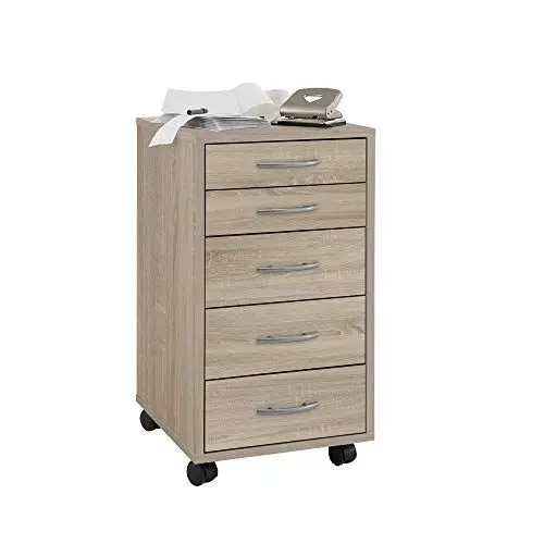 Produktbild: FMD Möbel, 336-001E Freddy Beistellcontainer in Ausführung Eiche Nachbildung, melaminharz beschichtete spanplatte, maße 33.0 x 63, 5 x 38.0 cm (BHT)
