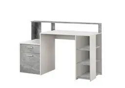 Produktbild: FMD Möbel, F00651901043 Bolton Computertisch, holz, weiß/beton, maße 138.5 x 53.5 x 92.0 cm (BHT)