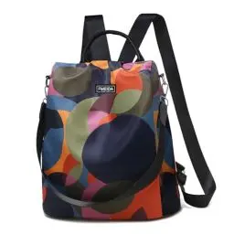 Produktbild: Fmeida Rucksack Damen Anti Diebstahl Handtaschen Wasserdichte Nylon Schulrucksack 2 in 1 Schultertasche Shopper Casual Daypack Reiserucksack für Frauen Mädchen (Bunt)