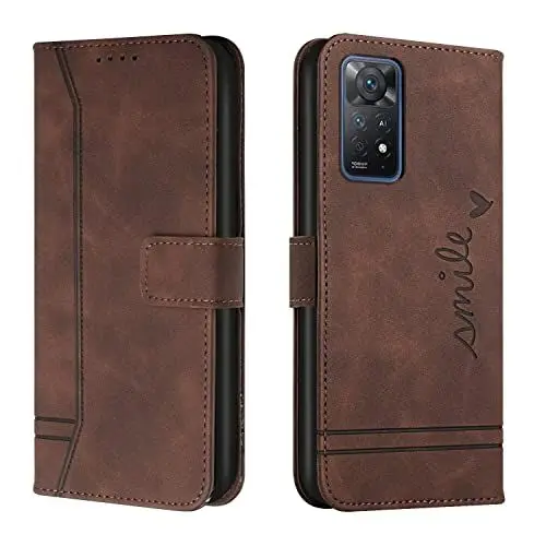 Produktbild: FMPCUON Handyhülle kompatibel mit OnePlus Nord N100 4G Premium PU Flip Case mit Kartenfächern Magnet Verschluss horizontaler Standfunktion Kaffee