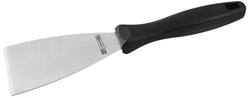 Produktbild: FMprofessional Spachtel CHEF, Kurz-Platte mit Funktionsteil aus Edelstahl, Bratenwender mit ergonomischen Griff (Farbe: Silber/Schwarz), Menge: 1 Stück