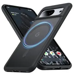 Produktbild: FNDMIL (NO.1 Magnetisch für Google Pixel 8 Hülle mit MagSafe (Translucent Matt) (Anti-Fingerabdruck) (Militär Stoßfest) Hardcase mit Weich Silikon Handyhülle für Pixel 8 Case Dünn 6.2'', Schwarz