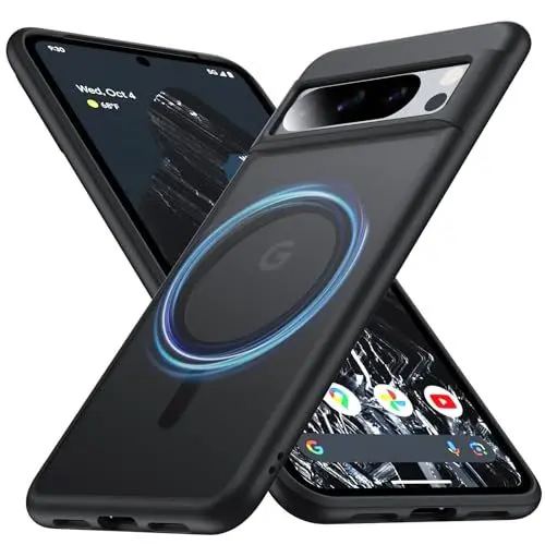 Produktbild: FNDMIL (NO.1 Magnetisch) für Google Pixel 8 Pro Hülle mit MagSafe(Translucent Matt)(Anti-Fingerabdruck)(Militär Stoßfest) Hardcase mit Weich Silikon Handyhülle für Pixel 8 Pro Case Dünn 6.7'',Schwarz