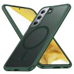Produktbild: FNDMIL (NO.1 Magnetisch für Samsung Galaxy S22 Plus Hülle mit MagSafe (Translucent Matt) (Anti-Fingerabdruck) (Militär Stoßfest) Hardcase mit Weich Silikon Handyhülle für S22+ Case Dünn 6.6'', Grün