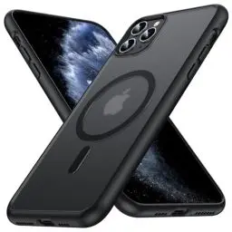 Produktbild: FNDMIL (NO.1 Magnetisch für iPhone 11 Pro Hülle mit MagSafe Kabelloses Laden (Translucent Matt)(Anti-Fingerabdruck)(Militär Stoßfest) Hardcase mit Weich Silikon Handyhülle iPhone 11 Pro Case, Schwarz