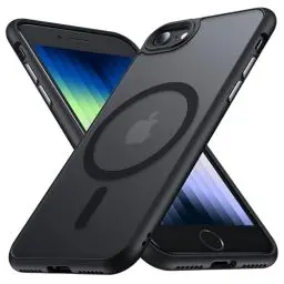 Produktbild: FNDMIL (NO.1 Magnetisch) für iPhone SE 2022/SE 2020/8 Hülle mit MagSafe(Durchscheinend Matt)(Anti-Fingerabdruck)(Militär Stoßfest)Dünn Hardcase mit Silikon für iphone SE 2./3. Generation Hülle,Schwarz