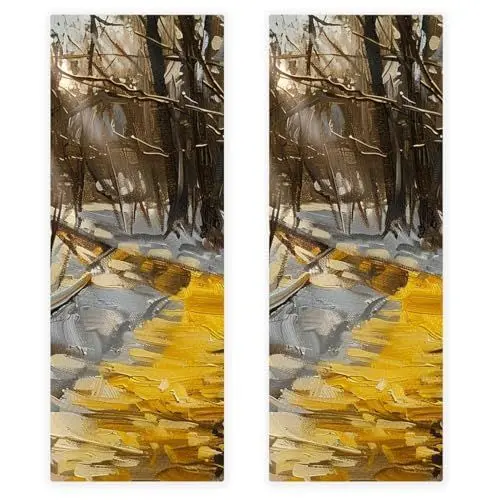 Produktbild: FNETJXF Quick Dry Handtücher für Reisen, Handtuch für Reisen, dünne Handtücher schnell trocknend für Schwimmen, Camping, Yoga, Workout, Reisen - Ölgemälde Winterhölzer