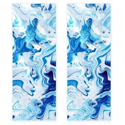 Produktbild: FNETJXF Quick Dry Handtücher für Reisen, Handtuch für Reisen, dünne Handtücher schnell trocknend für Sport, Fitnessstudio, Rucksackreisen, Wandern, Yoga - Marble Blue Art