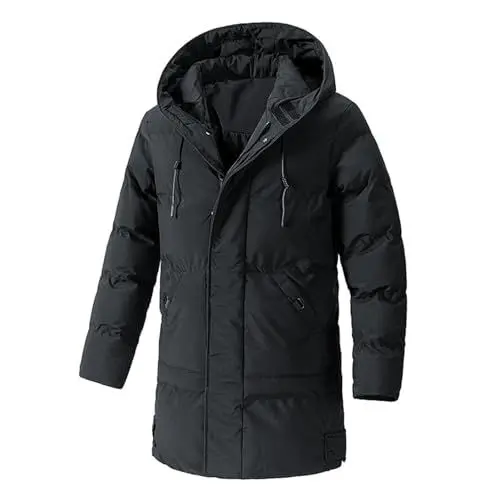 Produktbild: FNKDOR Winterjacke Wintermantel Herren Lange mit Kapuze Warm Große Größen Steppmantel Daunenjacke Puffer Jacke (Black, XXXXXXXL)