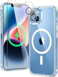 Produktbild: FNTCASE für iPhone 13 Hülle: iPhone 14 Handyhülle Magnetische Militär Fallschutz Anti Vergilbung Handyhülle - Robuste langlebige stoßfeste Schutzhülle - 6,1 Zoll