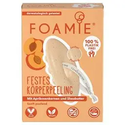 Produktbild: Foamie Festes Duschgel mit Aprikosenkerne & Sheabutter, Duschpeeling für Samtweiche Haut, Feste Dusche 100% Vegan, Plastikfrei, Silikonfrei, 80g