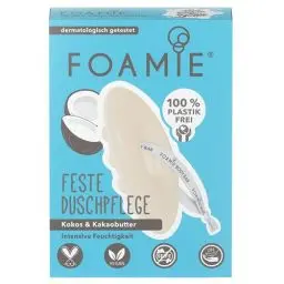 Produktbild: Foamie Festes Duschgel mit Kokos & Kakaobutter Öko-Test Sehr Gut, Duschpflege Intensive Feuchtigkeit mit Massage-Effekt, Feste Dusche 100% Vegan, Plastikfrei, 80g