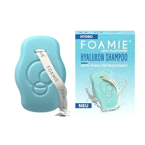 Produktbild: Foamie Festes Shampoo Hydro mit Hyaluron | Feuchtigkeitsboost für trockenes Haar | Mit Aloe Vera & Hyaluronsäure | pH-hautneutral | Vegan & Plastikfrei | 80g