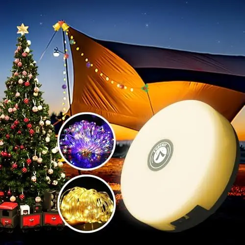 Produktbild: Fobekit Aufrollbare Camping Lichterkette,10M mit 8 Modi, USB-Lade Lichterkette für Camping, Radfahren, Wandern und Outdoor-Dekoration