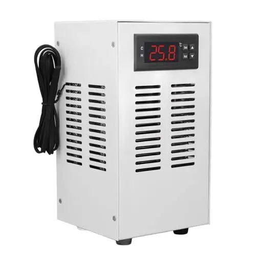 Produktbild: Focket Aquariumkühler, 20 L, Leises Design, Wasserkühler für Hydrokultur, Aquarium-Kühlsystem, Wasserkühler, Axolotl-Kühler für Axolotl, Korallen, Garnelen, Quallen, Salz und Süßwasser