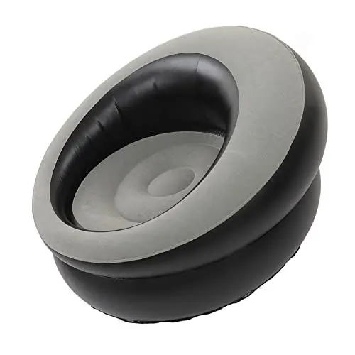 Produktbild: Focket Aufblasbare Couch, Beflocktes Luftsofa, Tragbarer Aufblasbarer Stuhl, Wasserdichtes Aufblasbares Sofa, Outdoor Lounge Stuhl, Strandstuhl, Campingstühle Zum Wandern, Musikfestivals (Grau)