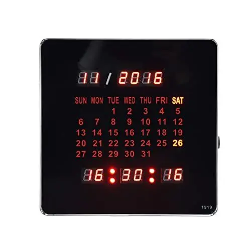 Produktbild: Focket Digitale Wanduhr, 7,87 Zoll Ewiger Kalender, Große Anzeige, Digitale Uhr, Batteriebetriebener LED-Digitalwecker, Wandkalender, Kreative Tischuhr für ältere Menschen, Schlafzimmer