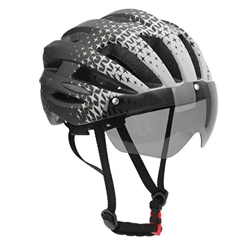Produktbild: Focket Fahrradhelm mit LED-Sicherheitsrücklicht, Leichter Fahrradhelm für Erwachsene mit Brille, Mountainbike-Helm mit Einstellrad, Passformeinstellung, Empfohlene Passform 56-61 cm