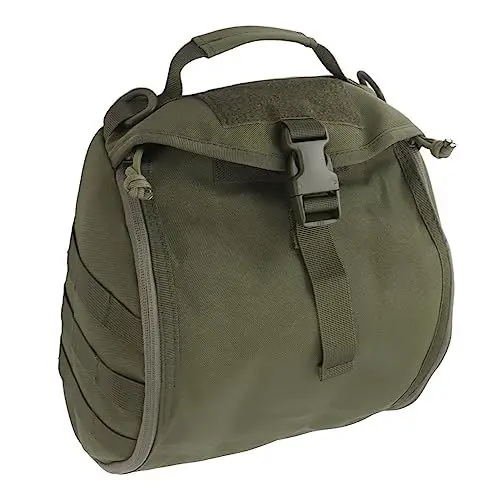 Produktbild: Focket Outdoor-Helmtasche, Verstellbarer Innengurt, Extra Langlebig, Nylon, Große Kapazität, Motorrad-Helmtasche Zum Wandern (OD Grün)