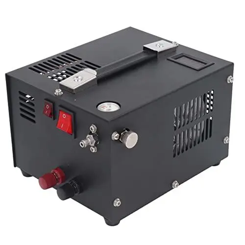 Produktbild: Focket PCP-Luftkompressor 4500 PSI, 30 MPa 300 Bar Luftgewehr-Hochdruckpumpentransformator, Angetrieben durch Auto 12V DC, EIN-Knopf-Start, PCP-Kompressorpumpe für Tauchflasche (EU-Stecker 220 V)