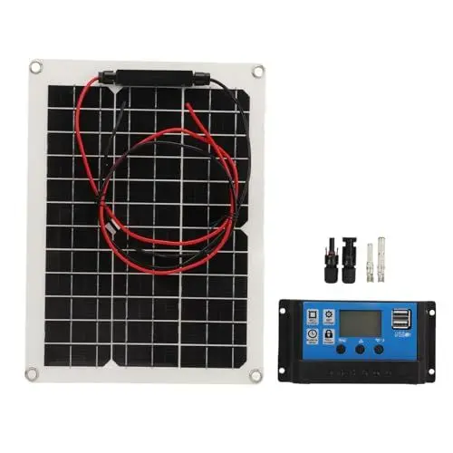 Produktbild: Fockety 300W Solarmodul-Kit, mit 50A 12V/24V PWM Laderegler, IP67 Wasserdichtes Hocheffizienz-Solarmodul für Haus, Camping, Boot, Wohnwagen, Wohnmobil und andere Off-Grid-Anwendungen