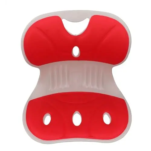 Produktbild: Fockety Ergonomischer Stuhl Zur Unterstützung der Lendenwirbelsäule, Innovative Stuhlstütze Im Blütenblatt-Design für die Untere Rückenlehne, Leichter und Tragbarer Lendenwirbelstüt (Rot)