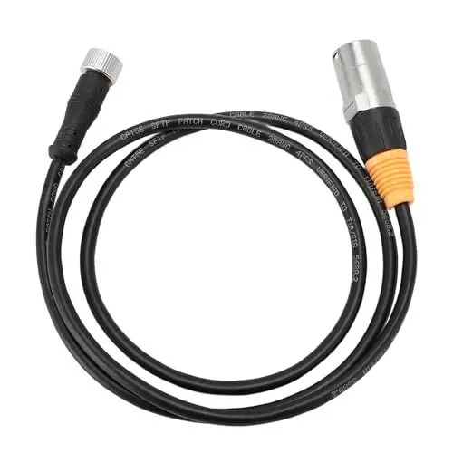 Produktbild: Fockety Ethernet-Verlängerungskabel, 3,5 Fuß RJ45 auf M12-Pin-Buchse, Industrielles Ethernet-Kabel, RJ45-Kabel Abgeschirmter Stecker auf Buchse, Netzwerk-Patchkabel-Verlängerung für Router