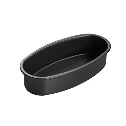 Produktbild: Fockety Käse-Backblech in Ovaler Form, Lebensmittelechtes Material, Professionelle Ovale Käsekuchenform für Backwerkzeug (Schwarz)