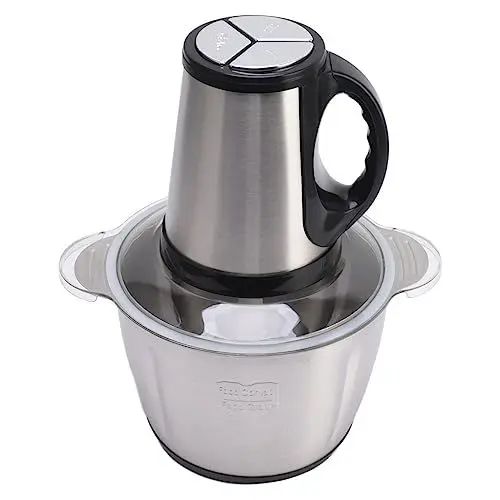 Produktbild: Fockety Küchenmaschine, 3 L 600 W Elektrischer Lebensmittelzerkleinerer aus Edelstahl mit 4 Scharfen Klingen, Gemüsezerkleinerer und Fleischwolf für Küche, Gemüse, Fleisch, Obst und Nüsse
