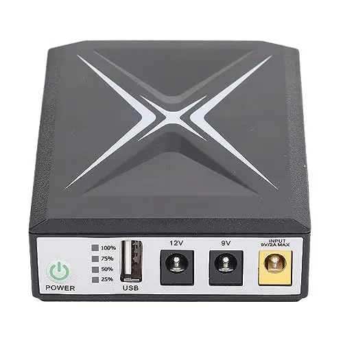 Produktbild: Fockety Mini USV Batterie Backup, 10400 MAh Unterbrechungsfreie Stromversorgung, Überwachungskamera USV, Akku für Anwesenheitsmaschine, Sicherheits CCTV Kamera, Router WLAN