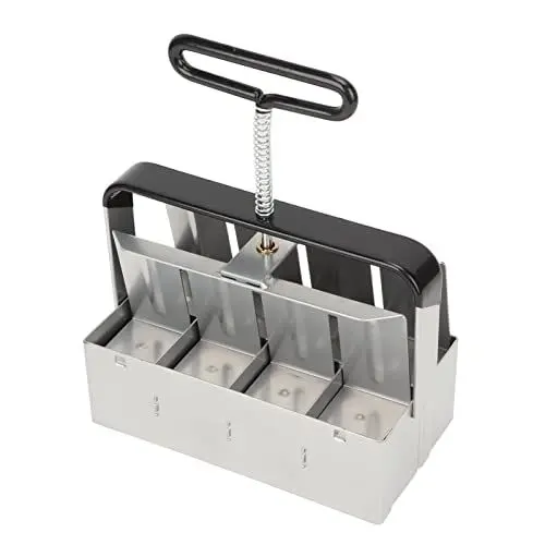 Produktbild: Fockety Soil Block Maker, 4x5cm Verzinktes Eisen Anti-Oxidation Ergonomischer Handgriff Manueller Vierfach-Bodenblocker 2 Zoll Manueller Bodenblockierer für Saatgut, Stecklinge